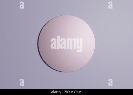 Realistic 3d rendering platform for product display on violet pastel background. Top view. Stock Photo
