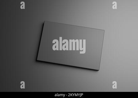 Realistic 3d rendering total black platform for product display.Top view. Stock Photo