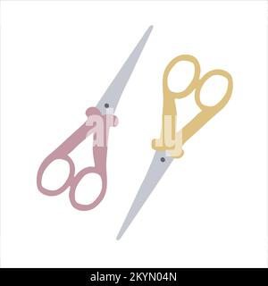 Hand-drawn cute isolated clip art illustration of scissors Stock Vector