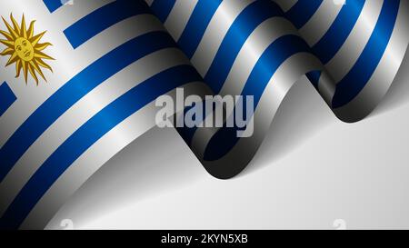 EPS10 Vector Patriotic background with flag of Uruguay. An element of impact for the use you want to make of it. Stock Vector