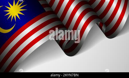 EPS10 Vector Patriotic background with flag of Malaysia. An element of impact for the use you want to make of it. Stock Vector