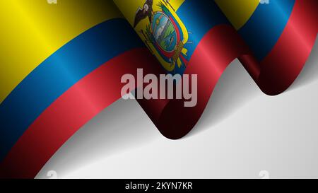 EPS10 Vector Patriotic background with flag of Ecuador. An element of impact for the use you want to make of it. Stock Vector