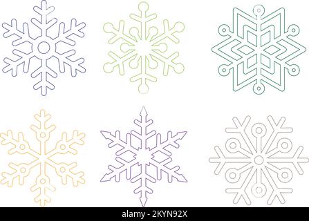 Snowflake Coasters Digital Vector File for Laser Cutter. Stock Vector