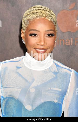 LOS ANGELES, CALIFORNIA - NOVEMBER 30: Tiffany Haddish attends Apple Original Films' 'Emancipation' Los Angeles premiere at Regency Village Theatre on Stock Photo