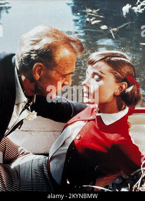 LOVE IN THE AFTERNOON 1957 Allied Artists Productions film with Gary Cooper and Audrey Hepburn, directed by Billy Wilder Stock Photo