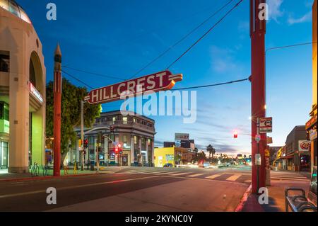 Hillcrest sign, San Diego California.  Stock Photo