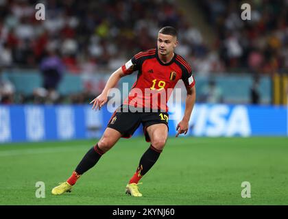 1st December 2022; Ahmed bin Ali Stadium, Al Rayyan, Qatar; FIFA World Cup Football, Croatia versus Belgium; Leander Dendoncker of Belgium Stock Photo