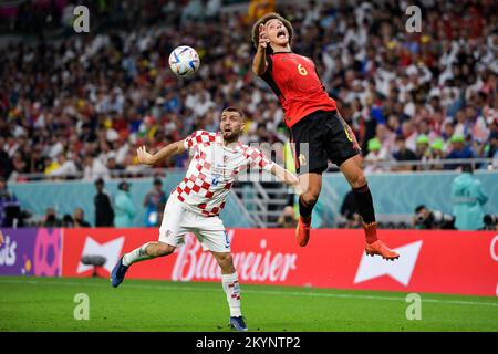 DOHA, QATAR - DECEMBER 1: Mateo Kovacic, Thomas Meunier During The FIFA ...