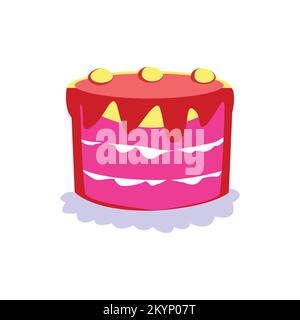 Birthday Cake vector illustration, concept on white background Stock Vector