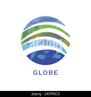 Logotype vintage globe vector icon with white background Stock Vector