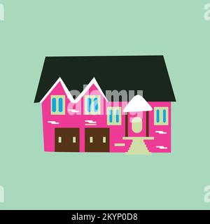 Logotype Home vector icon with light green background Stock Vector