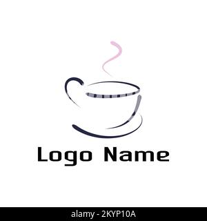 New teacup with a circle logo icon design on a background Stock Vector
