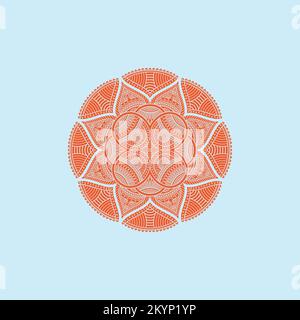 Decoration vintage mandala pattern design on a sky background Stock Vector