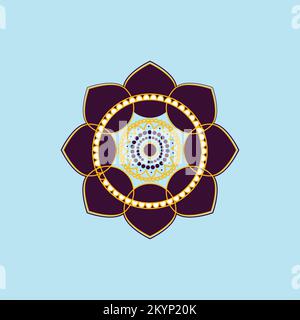 Geometric mandala template with a white background Stock Vector