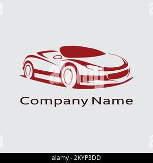 Logotype racing car logo icon design with a gray background Stock Vector