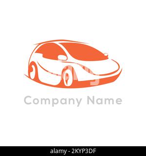 Branding Orange car logo vector template with white background Stock Vector