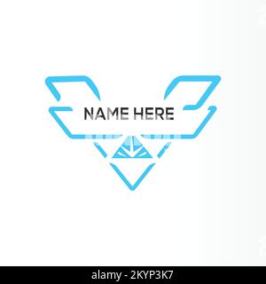 Technology logo design concept with light blue color and white background Stock Vector