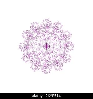 Abstract pink color mandala pattern design with white background Stock Vector