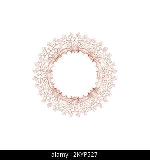 Mandala flower frame design with white background Stock Vector