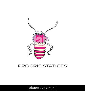 Procris-statics logotype butterfly with white background Stock Vector