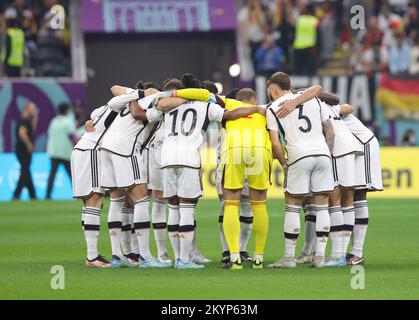 Qatar, 12/01/2022 Football, Soccer, FIFA WORLD CUP 2022 QATAR, World Cup 2022 Qatar, World Cup 2022 Qatar, Group stage, Group E, Match Costa Rica - Germany 1:1 Teamkreis, Germany Stock Photo