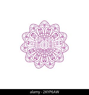 Artwork mandala pattern with light pink color on white background Stock Vector
