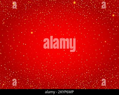 Abstract red background with glitter and bokeh. Vector illustration Stock Vector