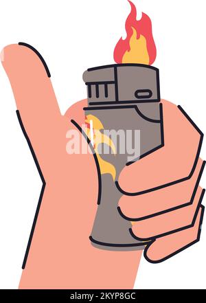 lighter in a hand Stock Vector