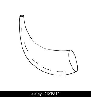 Vector doodle Shofar horn illustration Stock Vector