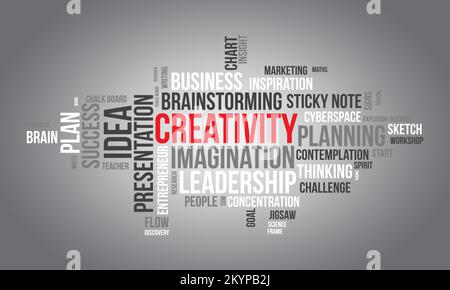 Creativity world cloud background. Appreciation awareness Vector illustration design concept. Stock Vector