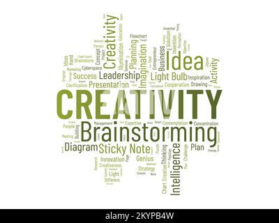Creativity world cloud background. Appreciation awareness Vector illustration design concept. Stock Vector