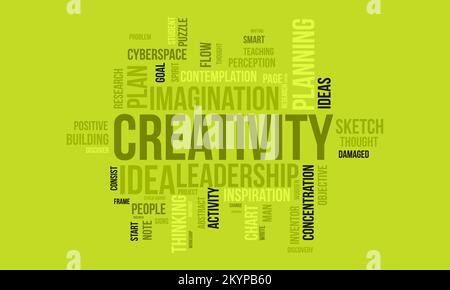 Creativity world cloud background. Appreciation awareness Vector illustration design concept. Stock Vector