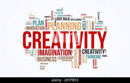Creativity world cloud background. Appreciation awareness Vector illustration design concept. Stock Vector