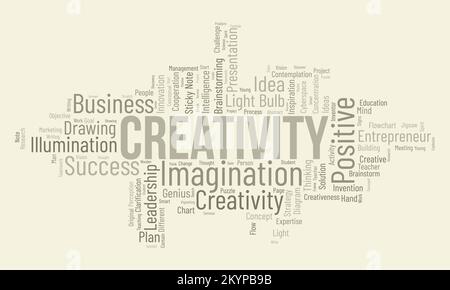 Creativity world cloud background. Appreciation awareness Vector illustration design concept. Stock Vector