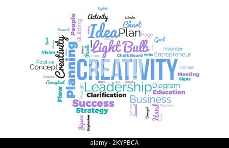 Creativity world cloud background. Appreciation awareness Vector illustration design concept. Stock Vector