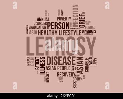 Leprosy word cloud background. Health awareness Vector illustration design concept. Stock Vector