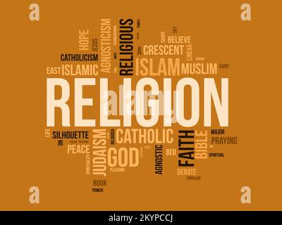 Religion word cloud background. Religious awareness Vector illustration ...
