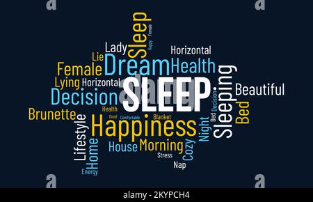 Sleep word cloud background. Health awareness Vector illustration design concept. Stock Vector