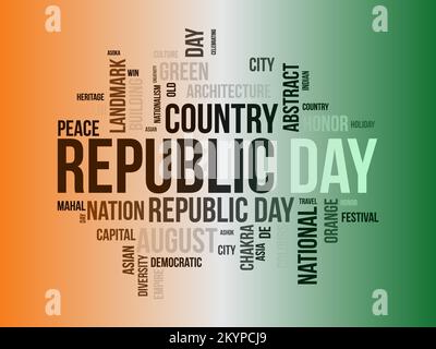 Republic Day  word cloud background. Federal awareness Vector illustration design concept. Stock Vector