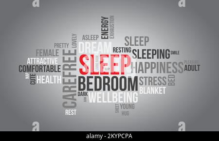 Sleep word cloud background. Health awareness Vector illustration design concept. Stock Vector