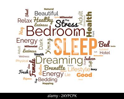 Sleep word cloud background. Health awareness Vector illustration design concept. Stock Vector