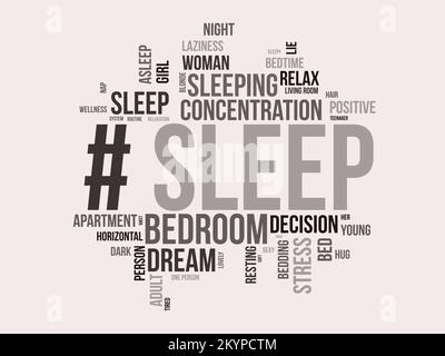 Sleep word cloud background. Health awareness Vector illustration design concept. Stock Vector