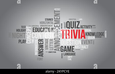 Trivia wordcloud background. Activities awareness Vector illustration design concept. Stock Vector