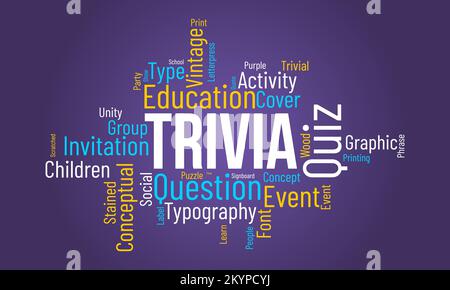 Trivia wordcloud background. Activities awareness Vector illustration design concept. Stock Vector