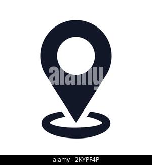 Location marker symbol and map position pin beacon vector illustration icon Stock Vector