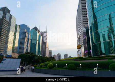 SHENZHEN, CHINA - MAY 28, 2014: ShenZhen downtown, Luohu district. Shenzhen is a major city in Guangdong Province, China. Stock Photo