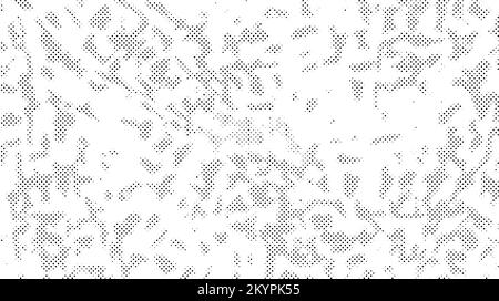 Grunge halftone texture. Comic pixelated spots. Dirty white and black canvas. Dotted wallpaper. Vector Stock Vector