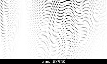 Halftone wave lines background. Abstract dotted stripes texture. Warped and curved lines wallpaper. Minimalistic design Stock Vector