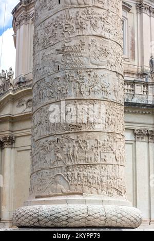 Detail on Trajan's Column (Colonna Triana), Trajan's Forum, Rome (Roma), Lazio Region, Italy Stock Photo