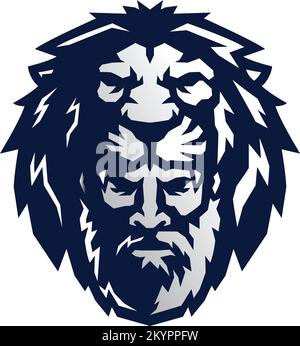 Hercules Wearing Lion Headdress Mascot Stock Vector